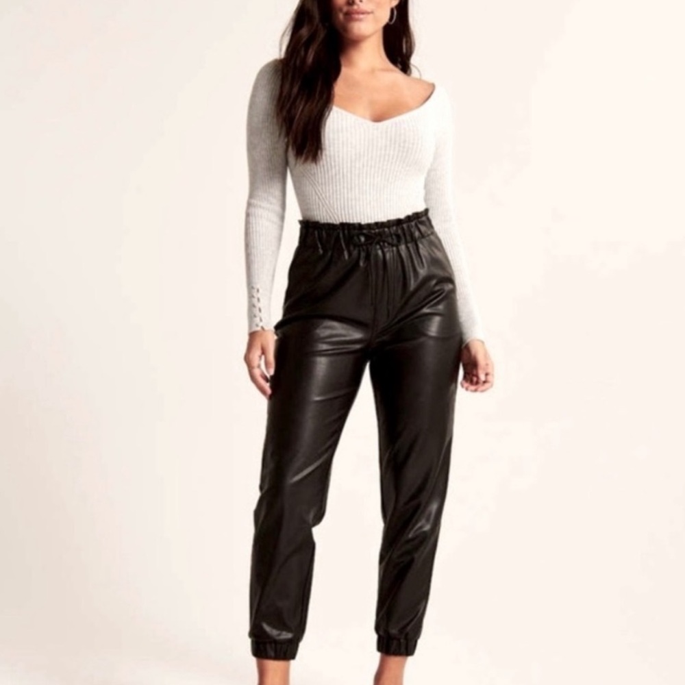 Abercrombie & Fitch Leather Jogger Pants